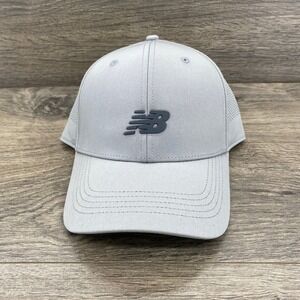 New Balance Athletic Baseball Cap Light Grey Mesh Back Adjustable Strap